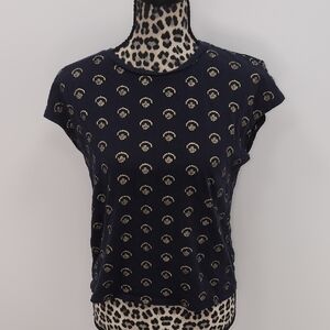 Boden Navy And Gold Metallic Tee